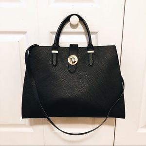 Ralph Lauren Black Leather Tote